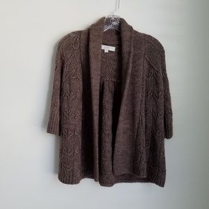 LOFT Brown Open Front Cardigan